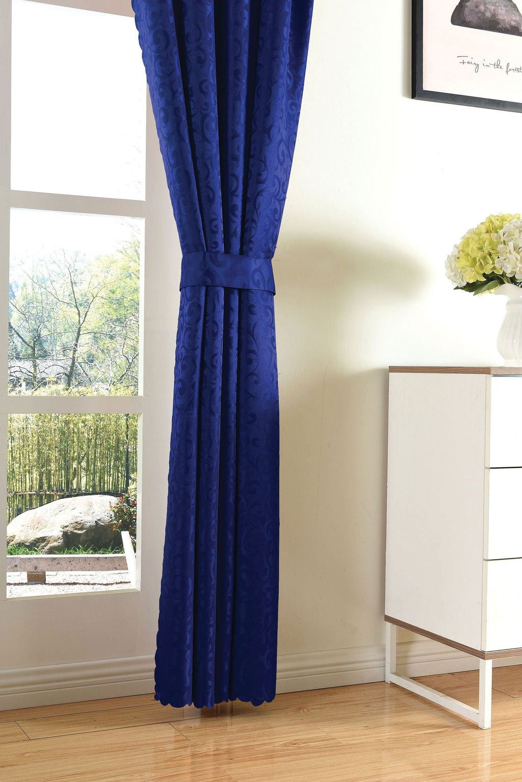 Halley Damast Gardinen Set, 5 Teile, eingenähtes Kräuselband bewährte Jacquard Qualität, blickdicht 20108