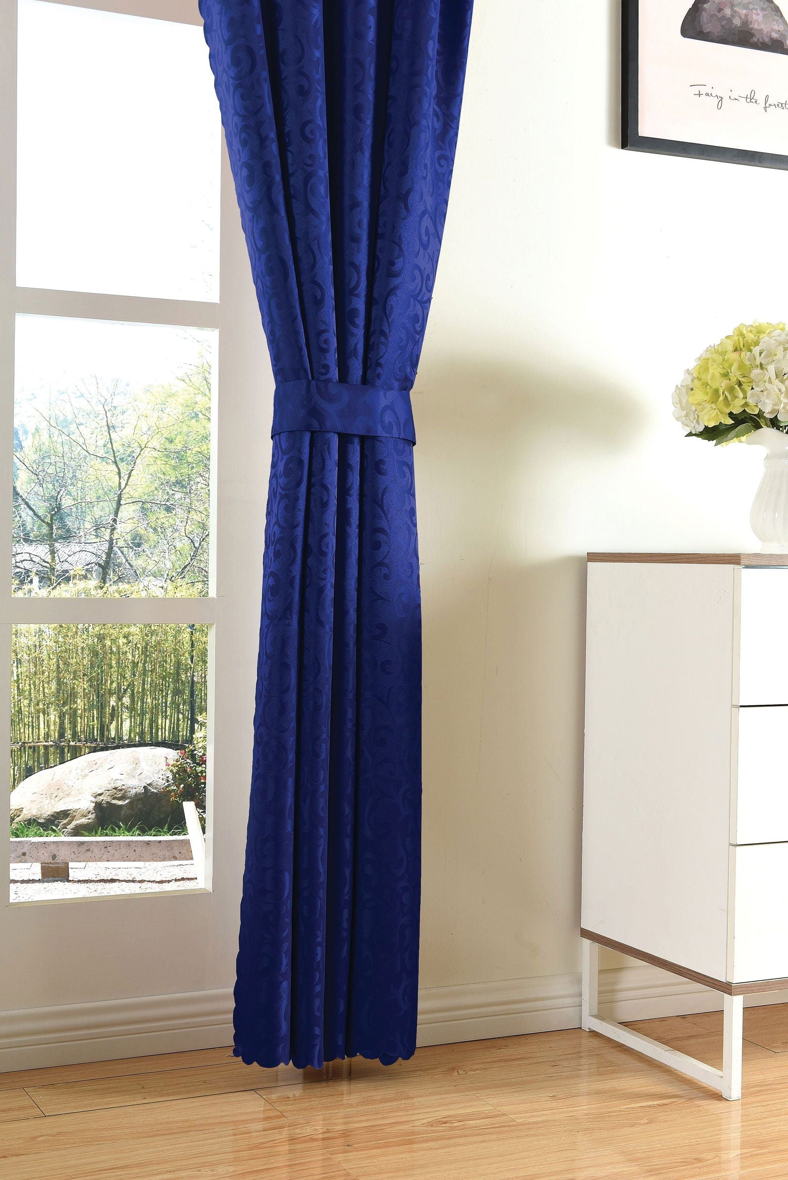 Halley Damast Gardinen Set, 5 Teile, eingenähtes Kräuselband bewährte Jacquard Qualität, blickdicht 20108
