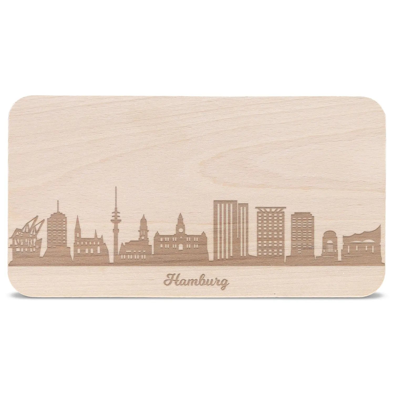 Frühstücksbrettchen Skyline Hamburg