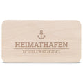 Frühstücksbrettchen "Heimathafen" mit Koordinaten-Gravur