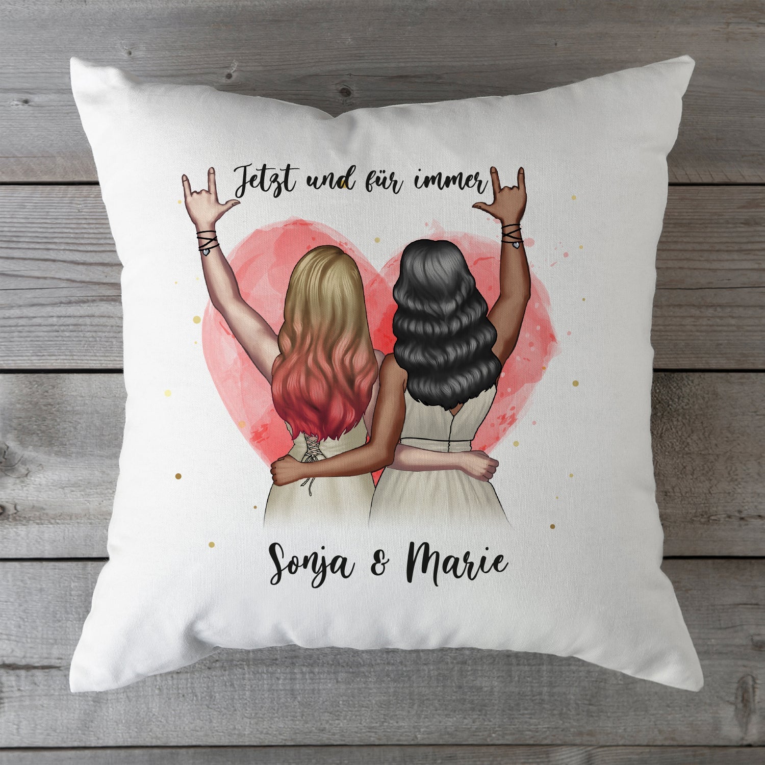 Bedrucktes Kissen mit Konfiguration im Beste Freundin Design