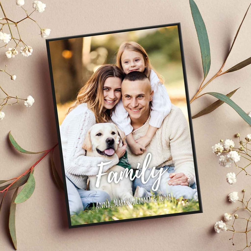 Holzschild mit Foto - Bild mit Wunschtext und Namen - Holzbild zum Selbstgestalten