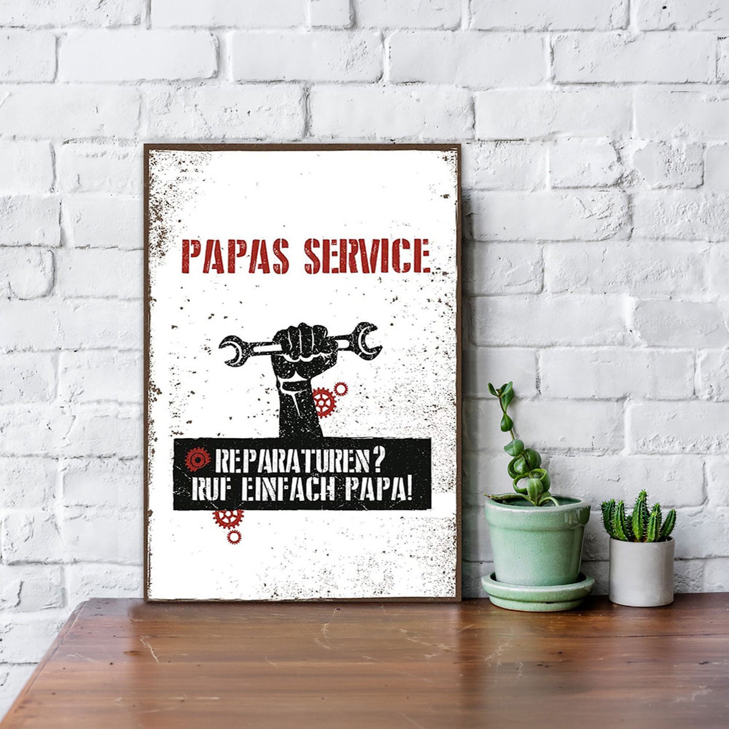 Holzschild Reparaturen? Ruf einfach Papa!