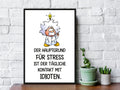 Holzschild mit Spruch Hauptgrund für Stress