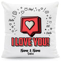 Bedrucktes Kissen mit Motiv I Love You Herz
