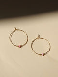 Hoops aus Edelstahl mit rot gestreifter Rocailles Perle