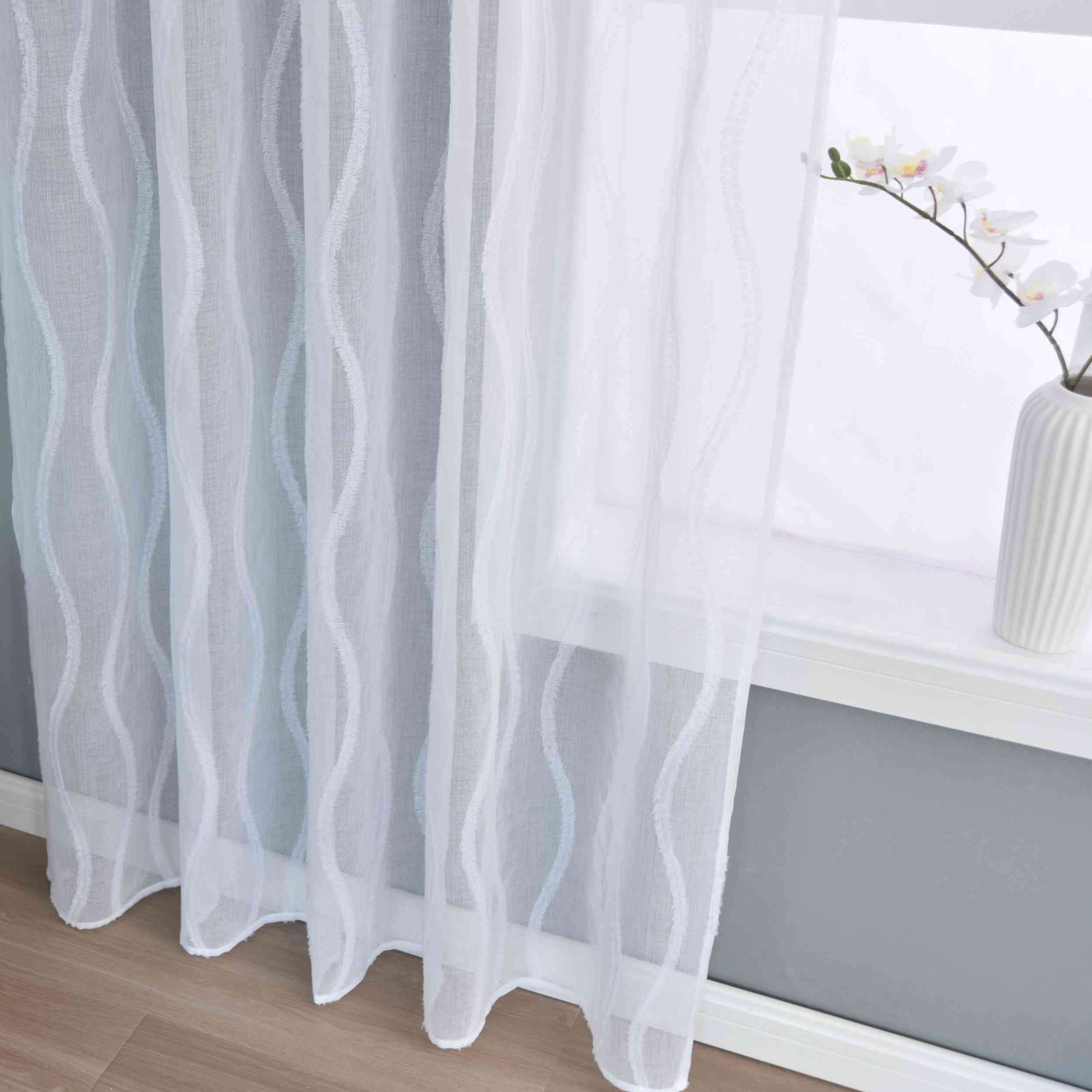 2er Set Gardine »VALENCIA« Multiband Aufhängung Scherli Transparent Leinen-Optik 2023400-408S-2