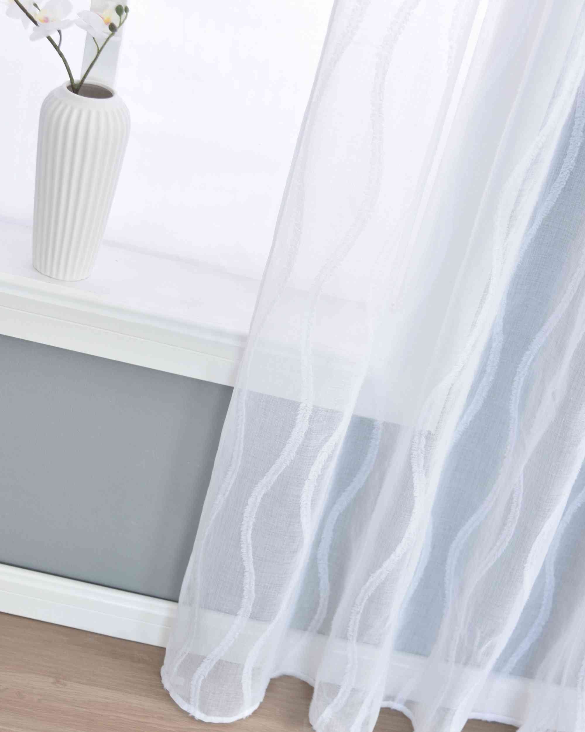 2er Set Gardine »VALENCIA« Multiband Aufhängung Scherli Transparent Leinen-Optik 2023400-408S-2