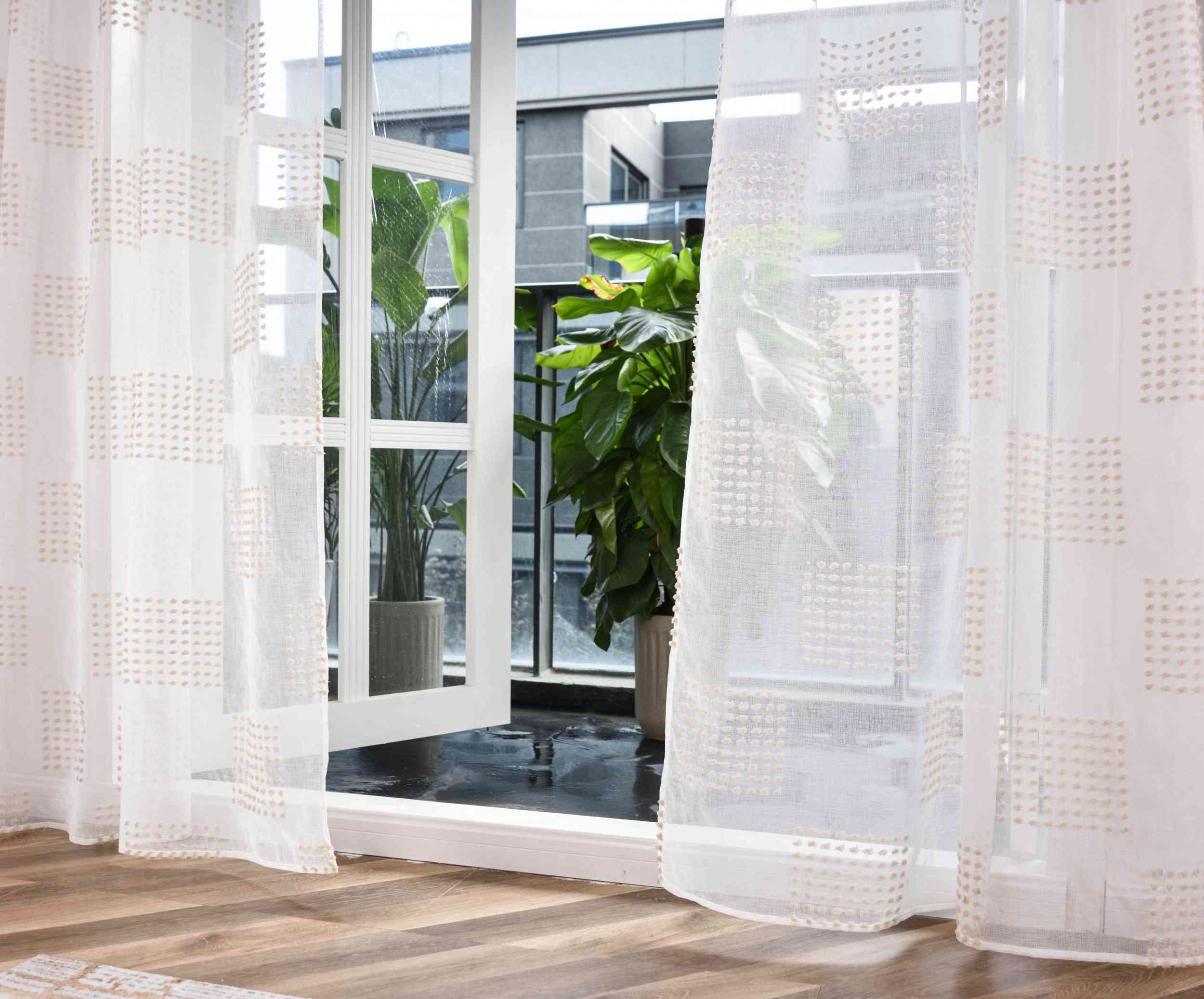 2er Set Gardine »VALENCIA« Multiband Aufhängung Scherli Transparent Leinen-Optik 2023400-408S-2