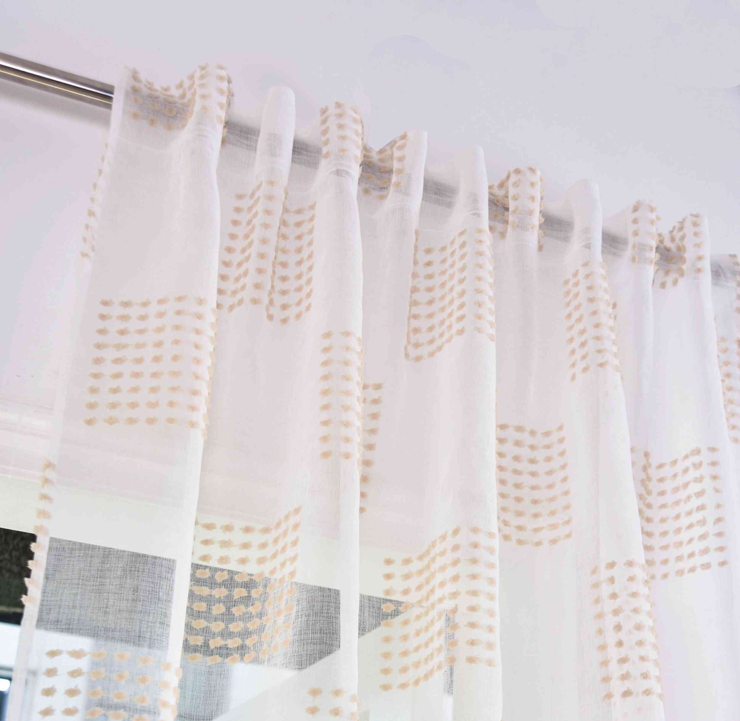 2er Set Gardine »VALENCIA« Multiband Aufhängung Scherli Transparent Leinen-Optik 2023400-408S-2
