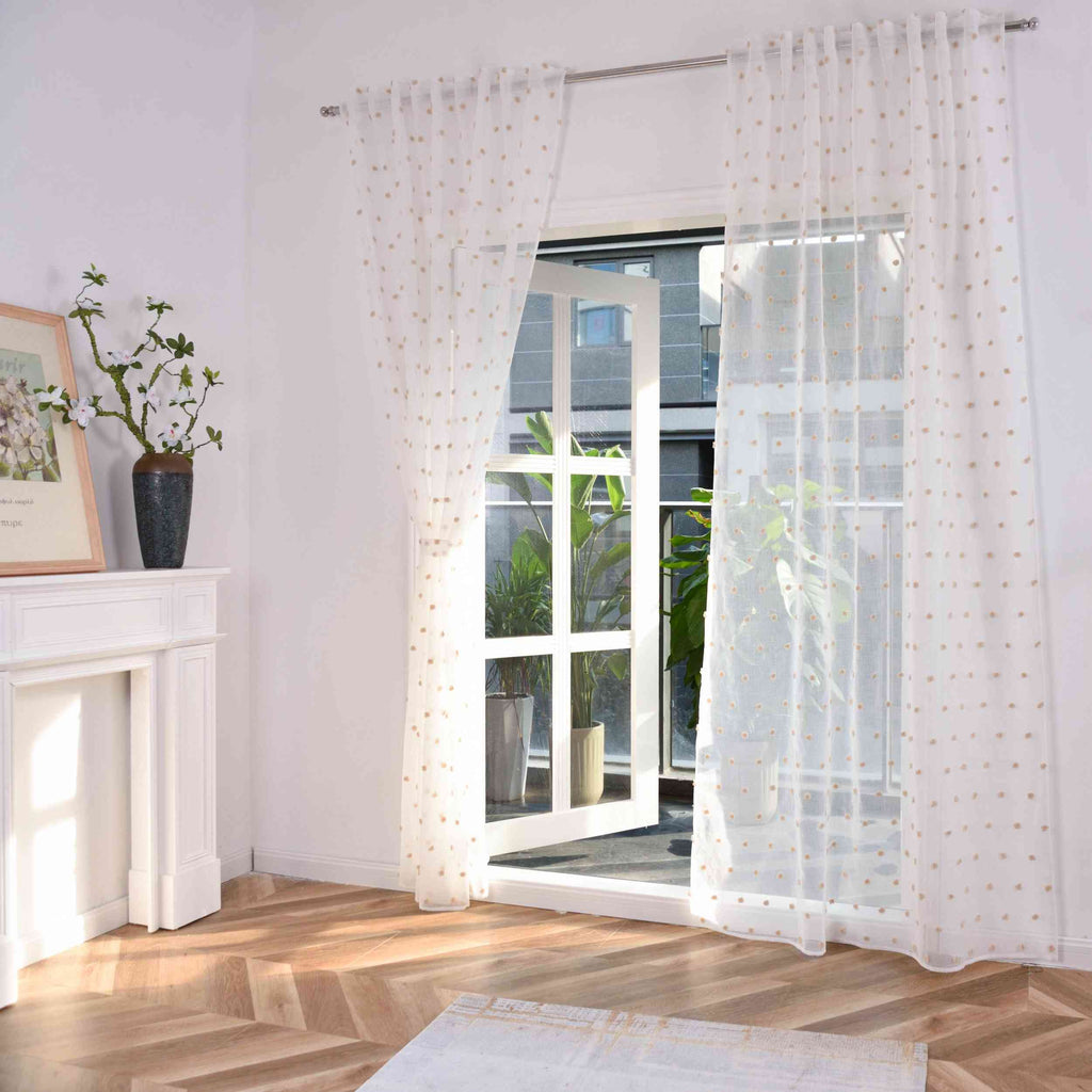 2er Set Gardine »VALENCIA« Multiband Aufhängung Scherli Transparent Leinen-Optik 2023400-408S-2