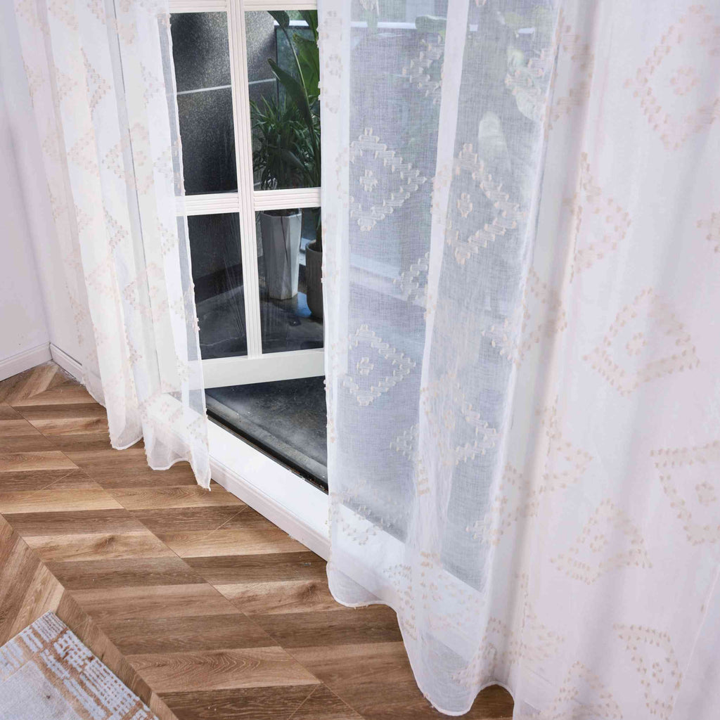 2er Set Gardine »VALENCIA« Multiband Aufhängung Scherli Transparent Leinen-Optik 2023400-408S-2