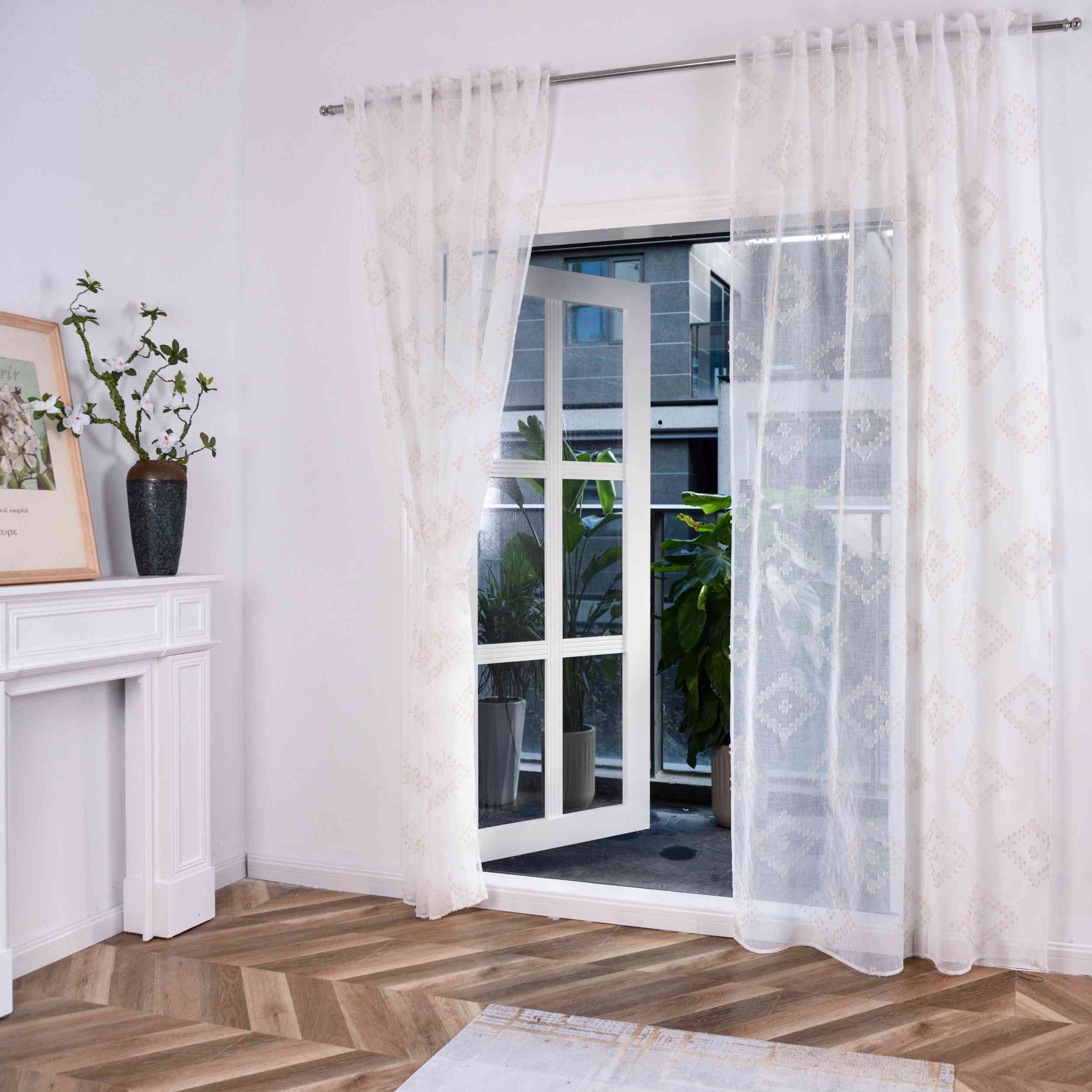 2er Set Gardine »VALENCIA« Multiband Aufhängung Scherli Transparent Leinen-Optik 2023400-408S-2