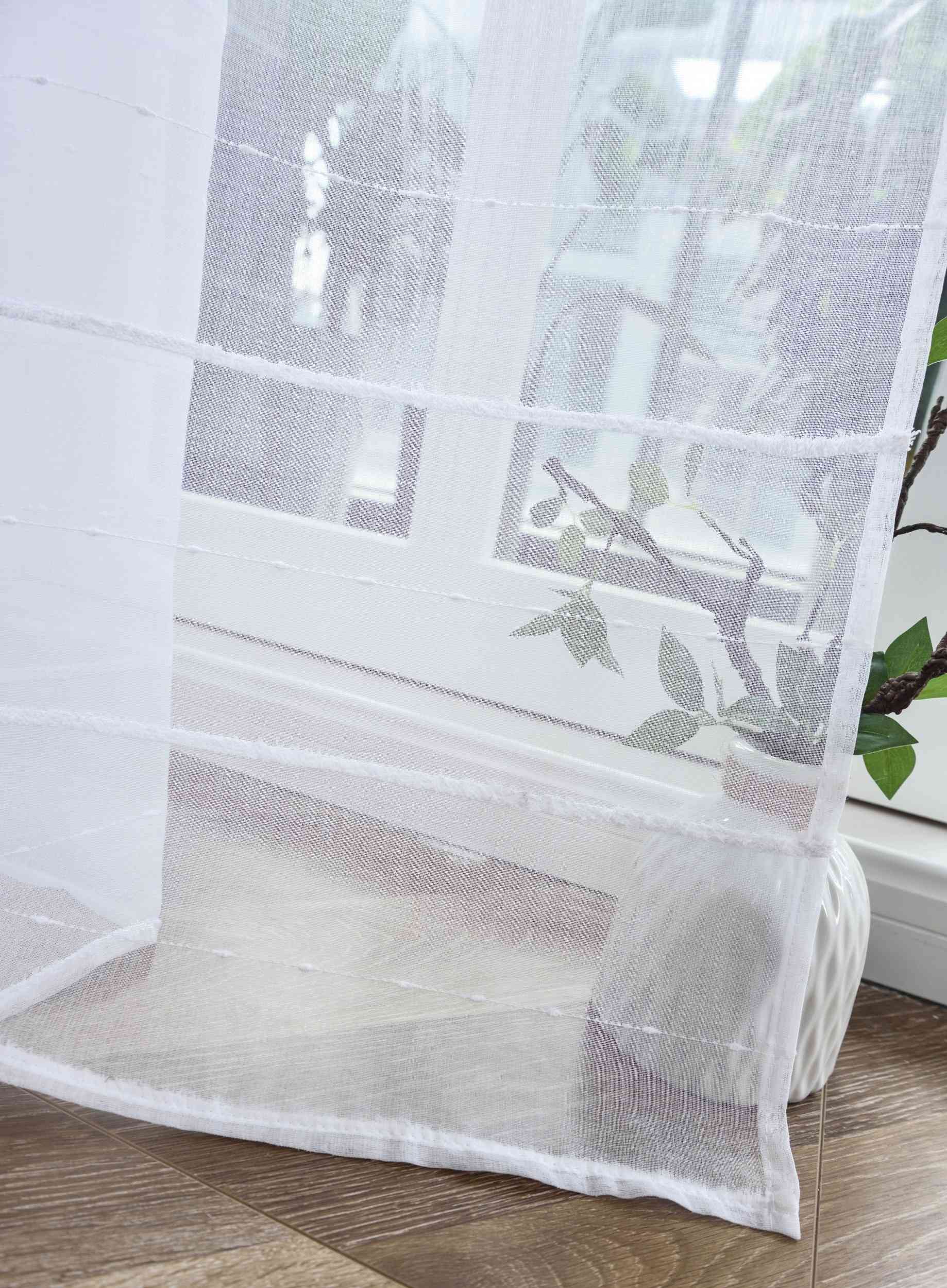2er Set Gardine »VALENCIA« Multiband Aufhängung Scherli Transparent Leinen-Optik 2023400-408S-2