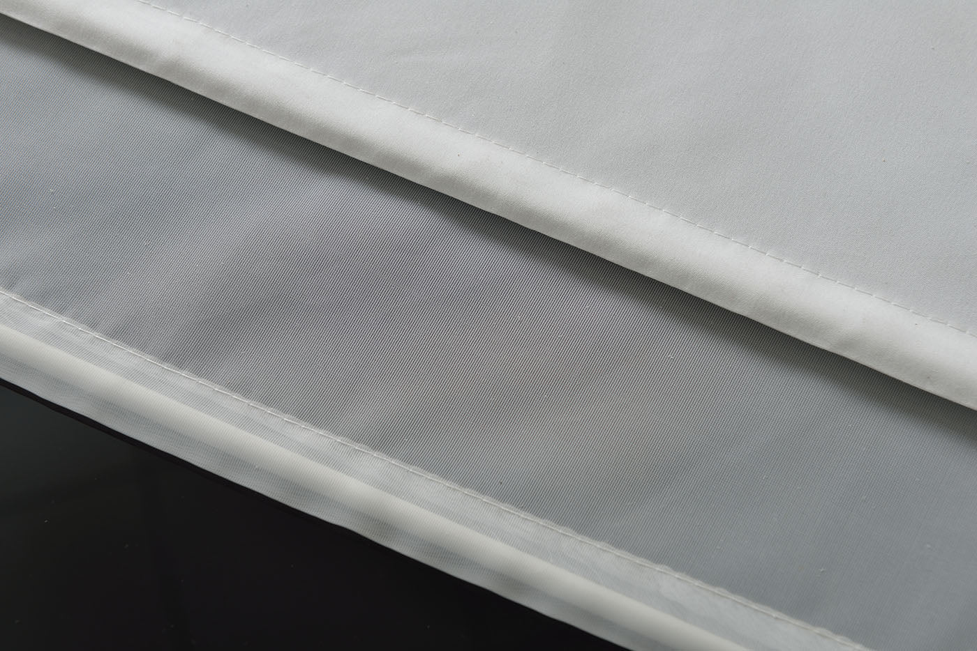 Doppel Raffrollo Palma Microsatin matt Voile Faltgardinen Faltrollo Schlaufenrollo mit Universalgardinenband 20410