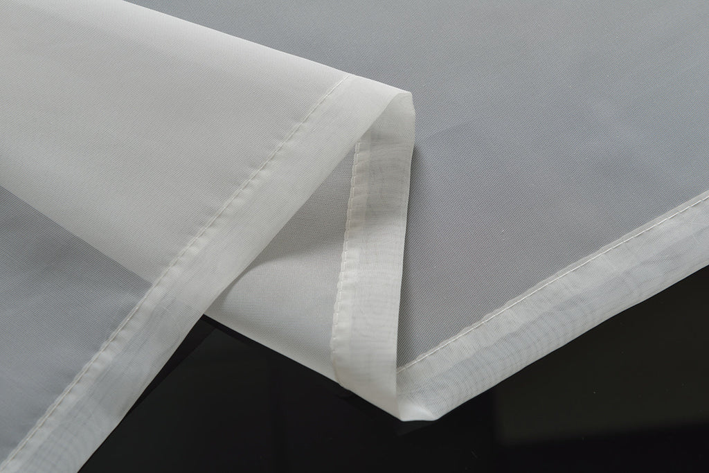 Doppel Raffrollo Palma Microsatin matt Voile Faltgardinen Faltrollo Schlaufenrollo mit Universalgardinenband 20410