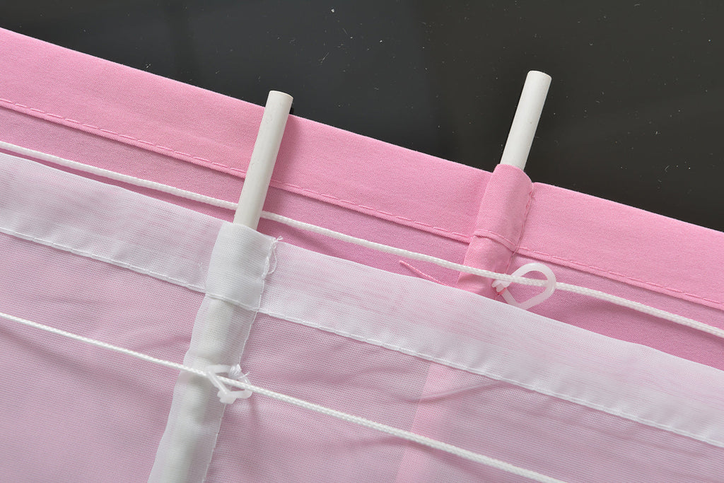 Doppel Raffrollo Palma Microsatin matt Voile Faltgardinen Faltrollo Schlaufenrollo mit Universalgardinenband 20410
