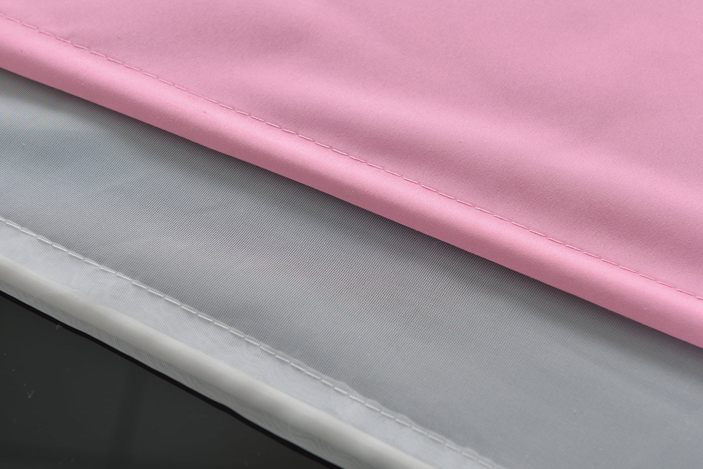 Doppel Raffrollo Palma Microsatin matt Voile Faltgardinen Faltrollo Schlaufenrollo mit Universalgardinenband 20410