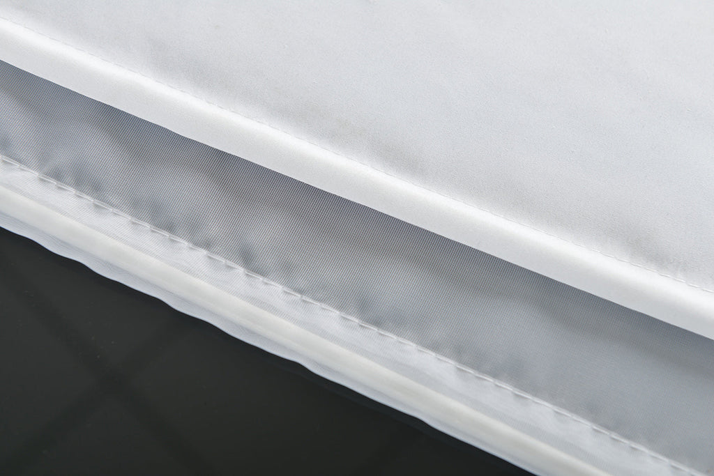 Doppel Raffrollo Palma Microsatin matt Voile Faltgardinen Faltrollo Schlaufenrollo mit Universalgardinenband 20410