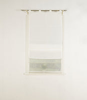 Doppel Raffrollo Palma Microsatin matt Voile Faltgardinen Faltrollo Schlaufenrollo mit Universalgardinenband 20410