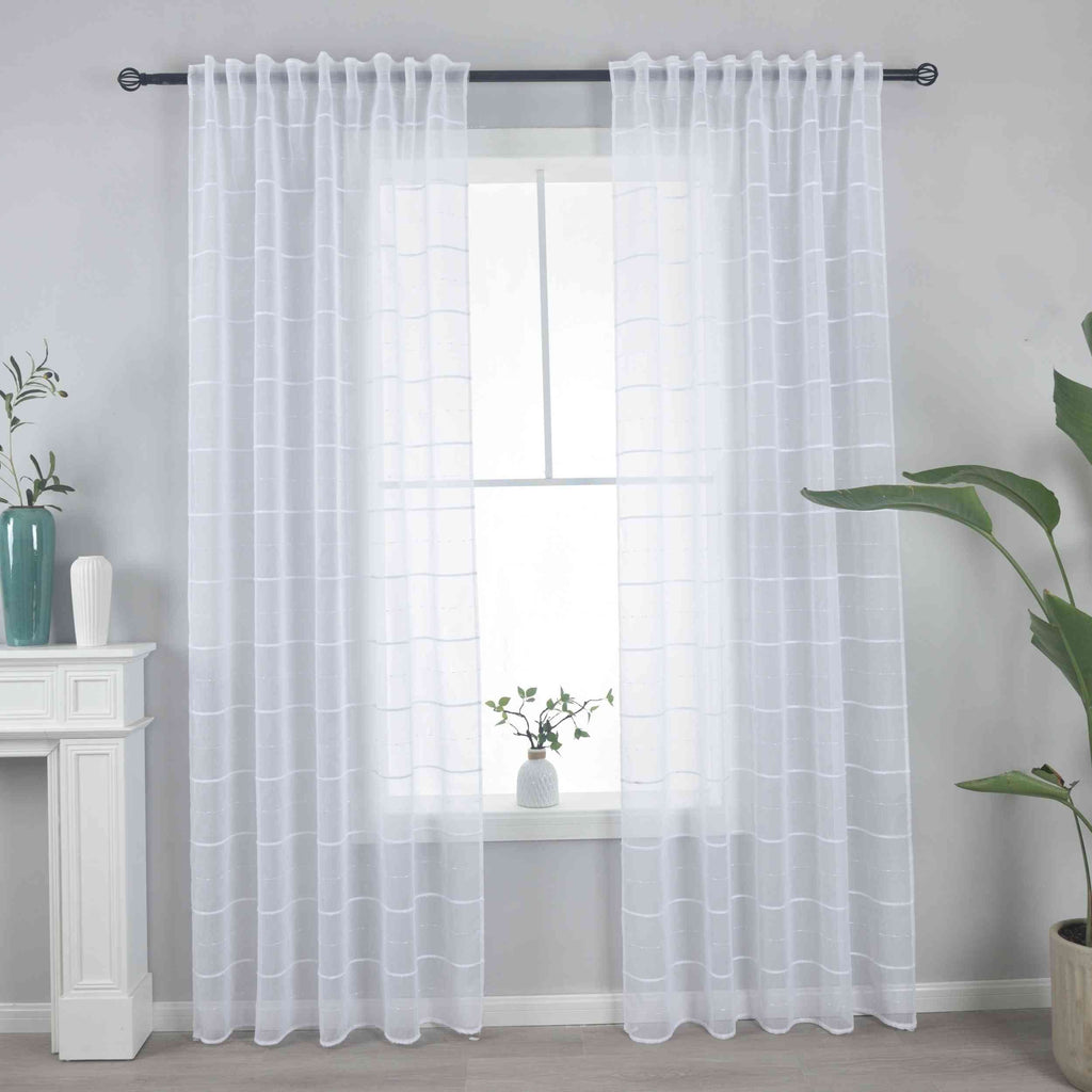 2er Set Gardine »VALENCIA« Multiband Aufhängung Scherli Transparent Leinen-Optik 2023400-408S-2