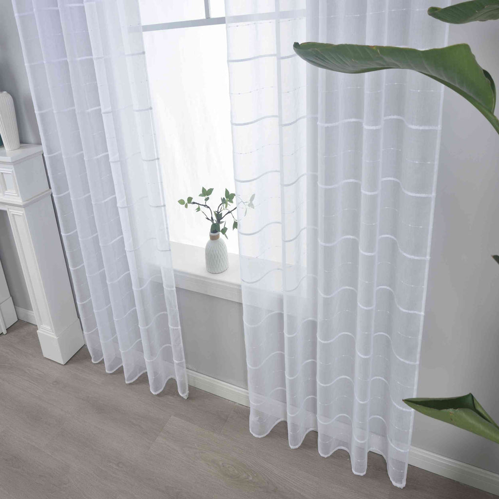 2er Set Gardine »VALENCIA« Multiband Aufhängung Scherli Transparent Leinen-Optik 2023400-408S-2
