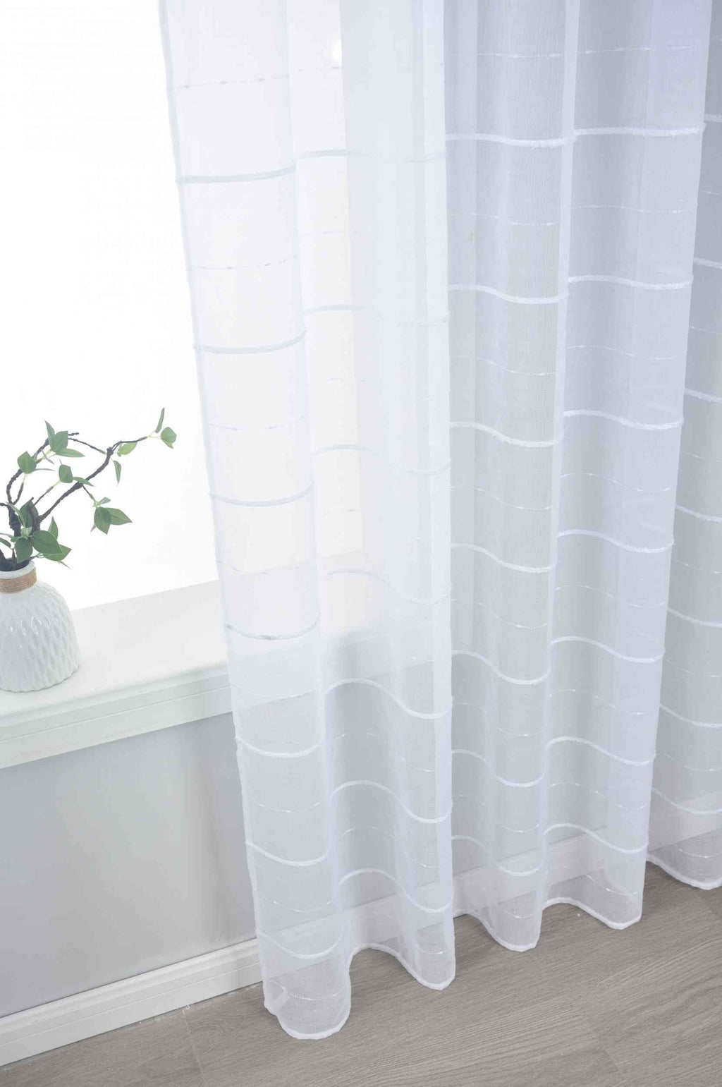 2er Set Gardine »VALENCIA« Multiband Aufhängung Scherli Transparent Leinen-Optik 2023400-408S-2