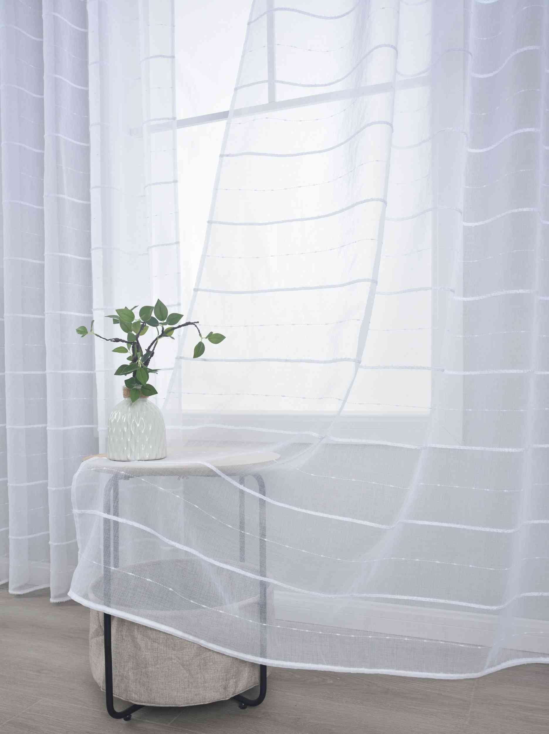 2er Set Gardine »VALENCIA« Multiband Aufhängung Scherli Transparent Leinen-Optik 2023400-408S-2