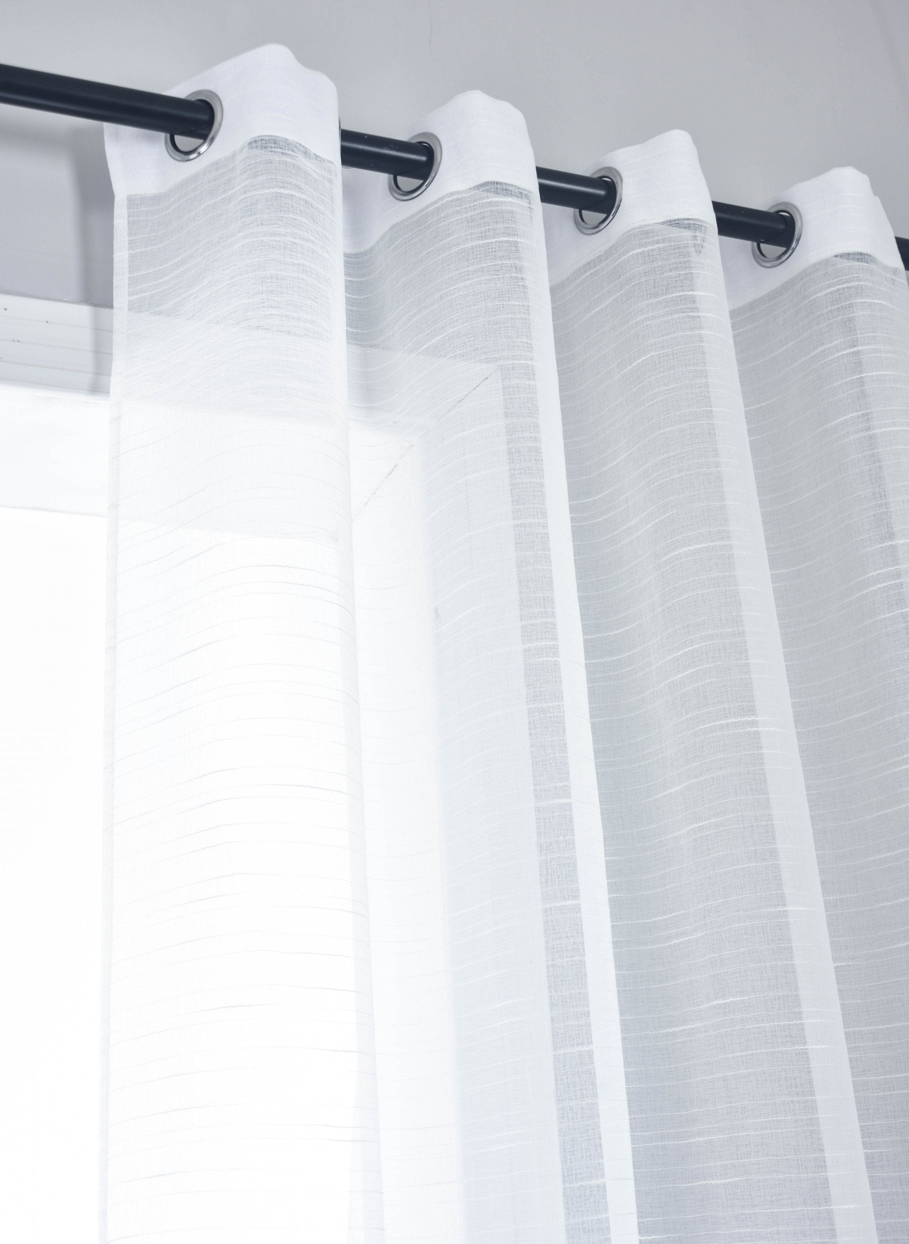 Gardine »Dresden« Ösen HxB 245x135 cm Natur Raffhalter filigran leicht modern elegant Linienmuster 202440