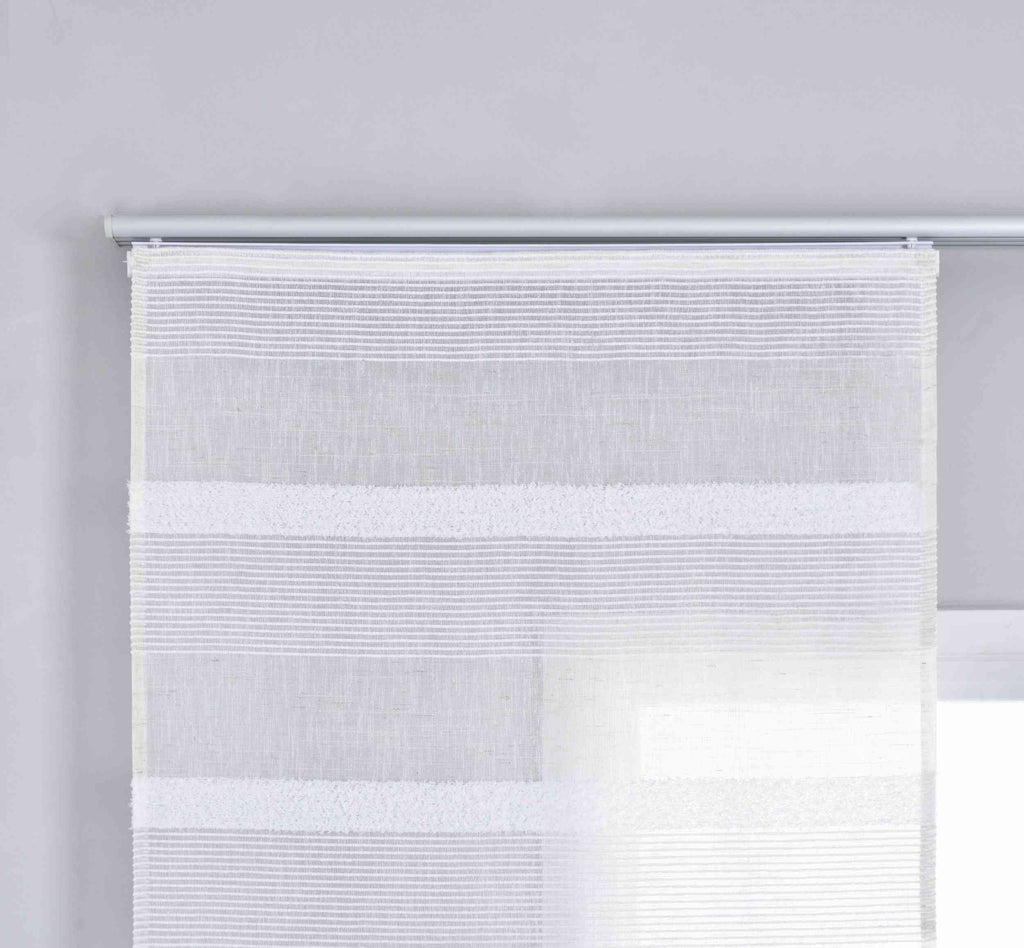 Halbtransparente Schiebegardine mit Paneelwagen HxB 245x60 cm Natur Meliert »Halle« Chenille Leinenbindung Lichtdurchlässig Halbtransparent 202480P