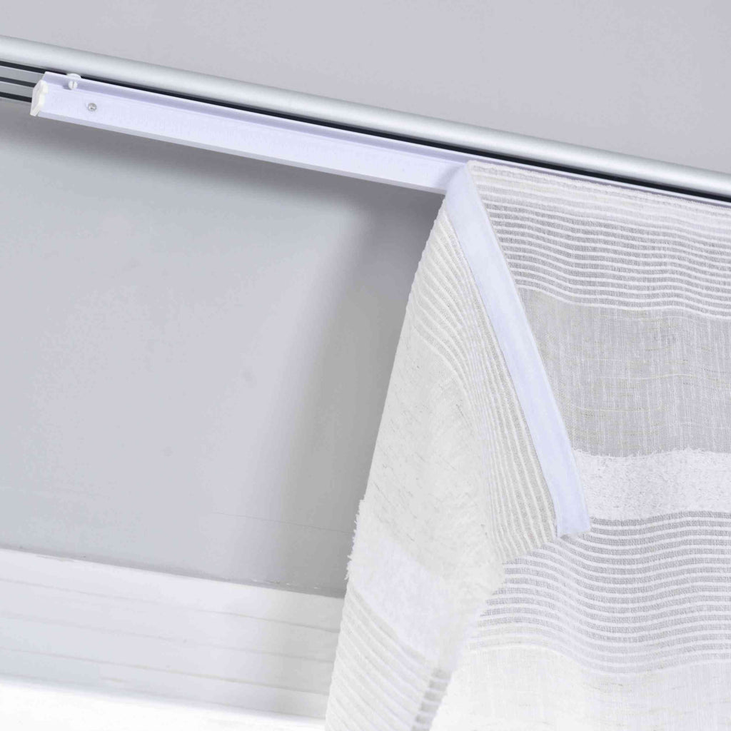 2er Set Halbtransparente Schiebegardinen Paneelwagen HxB 245x60 cm Natur Meliert »Halle« Chenille Leinenbindung Lichtdurchlässig Halbtransparent 202480P-2
