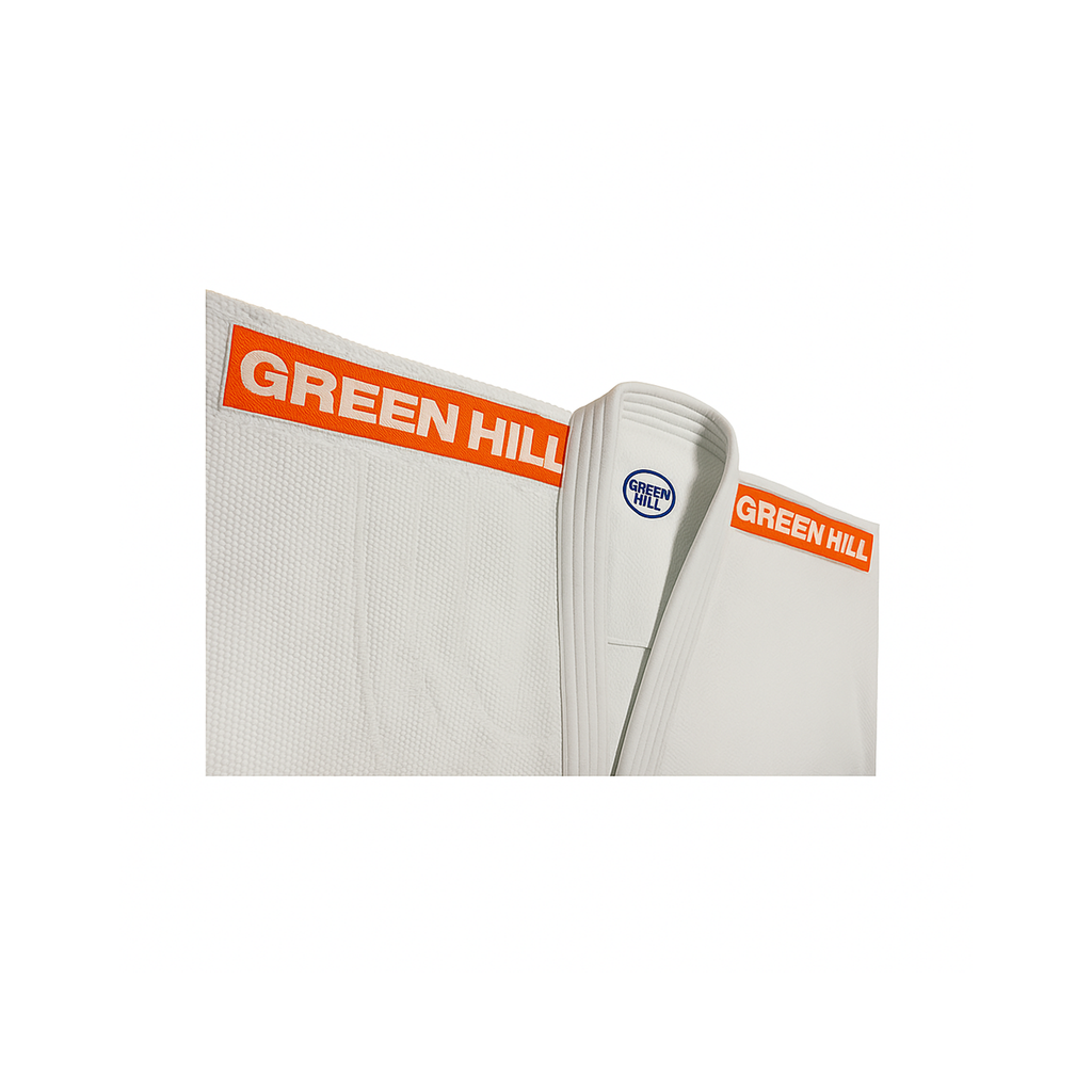 Judoanzug OLYMPIC 950 g/cm³ mit orangen Schulterstreifen