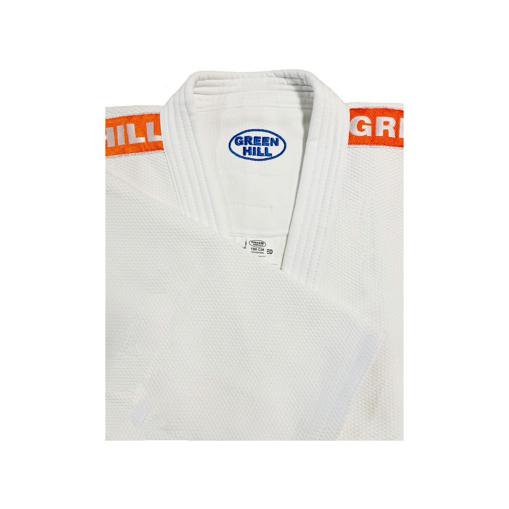 Judoanzug OLYMPIC 950 g/cm³ mit orangen Schulterstreifen