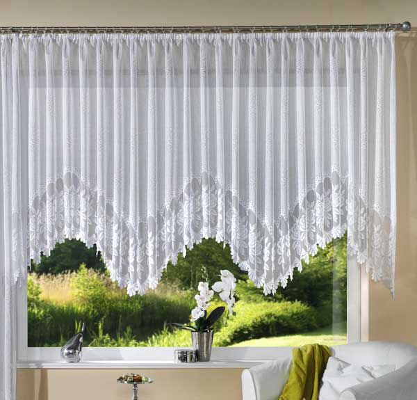 Jacquard Bogen Store Gardine »ROSENDAHL«, fertig genäht mit Kräuselband, pflegeleicht 13114