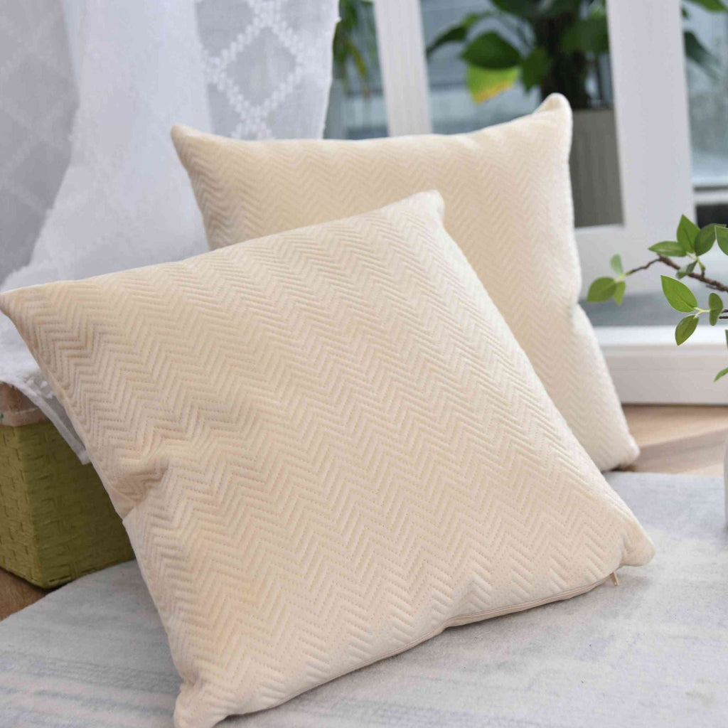 Kissen Dekokissen Jacquard »GRETA« mit Fischgrät-Design pflegeleicht Reißverschluss weiche 320g Füllung - Vielfältige Farbauswahl 2023510
