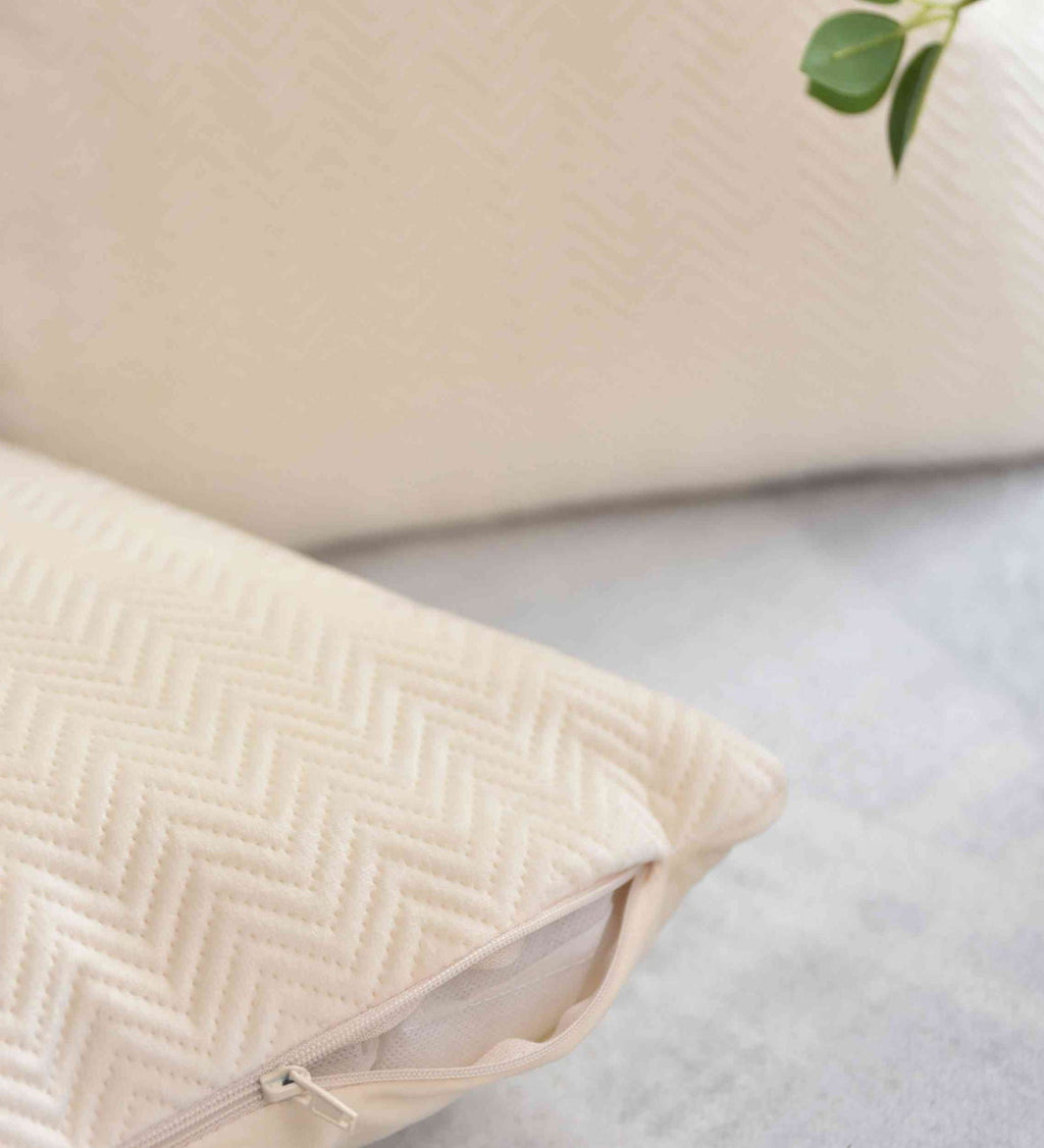 Kissen Dekokissen Jacquard »GRETA« mit Fischgrät-Design pflegeleicht Reißverschluss weiche 320g Füllung - Vielfältige Farbauswahl 2023510