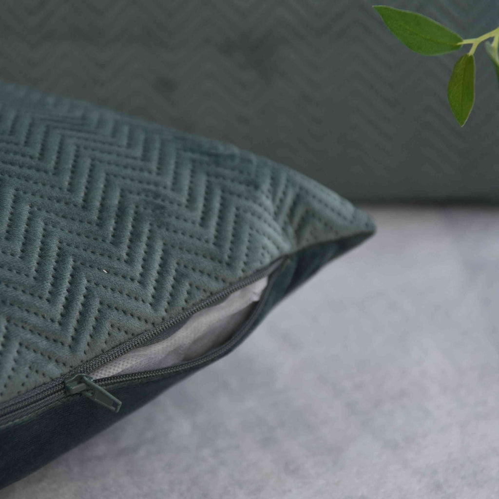 Kissen Dekokissen Jacquard »GRETA« mit Fischgrät-Design pflegeleicht Reißverschluss weiche 320g Füllung - Vielfältige Farbauswahl 2023510