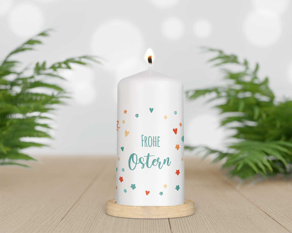 Bedruckte kleine Oster Kerze - Frohe Ostern