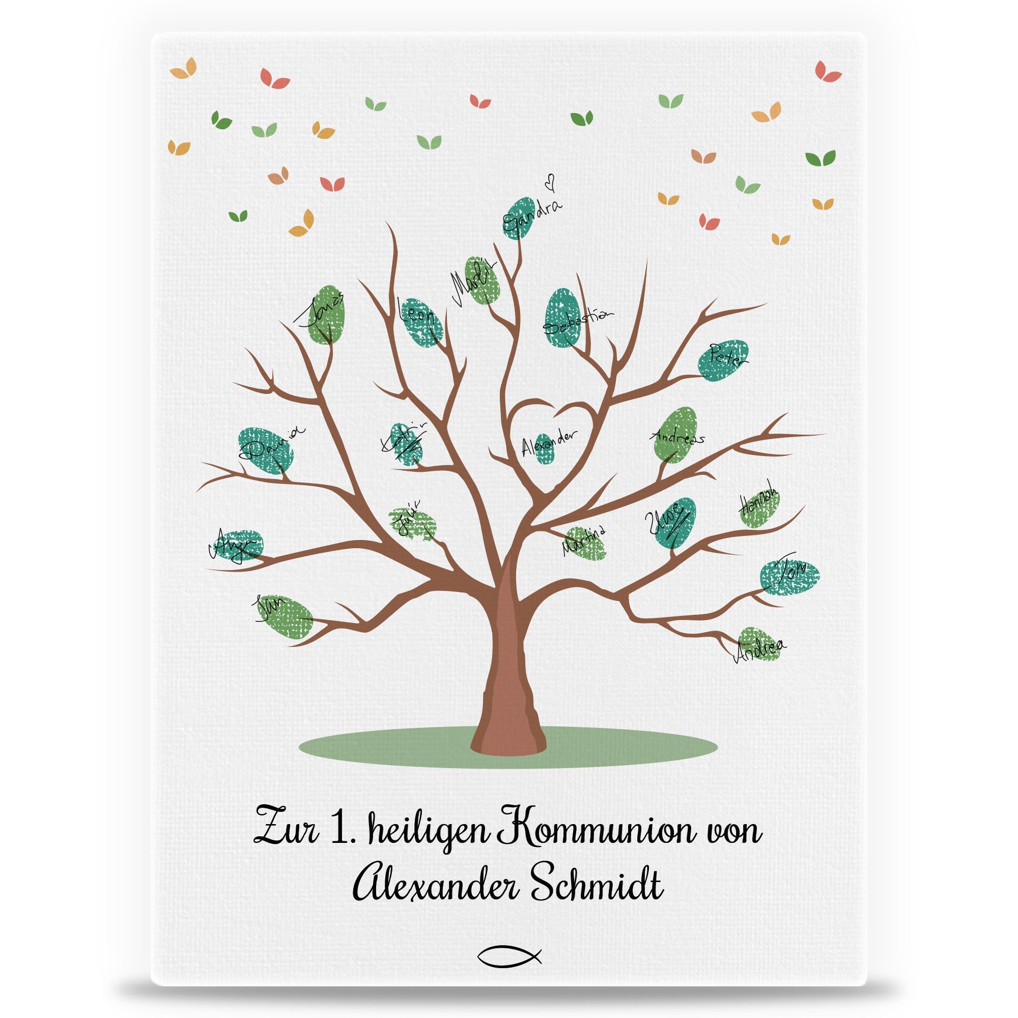Leinwand als Gästebuch zur Kommunion