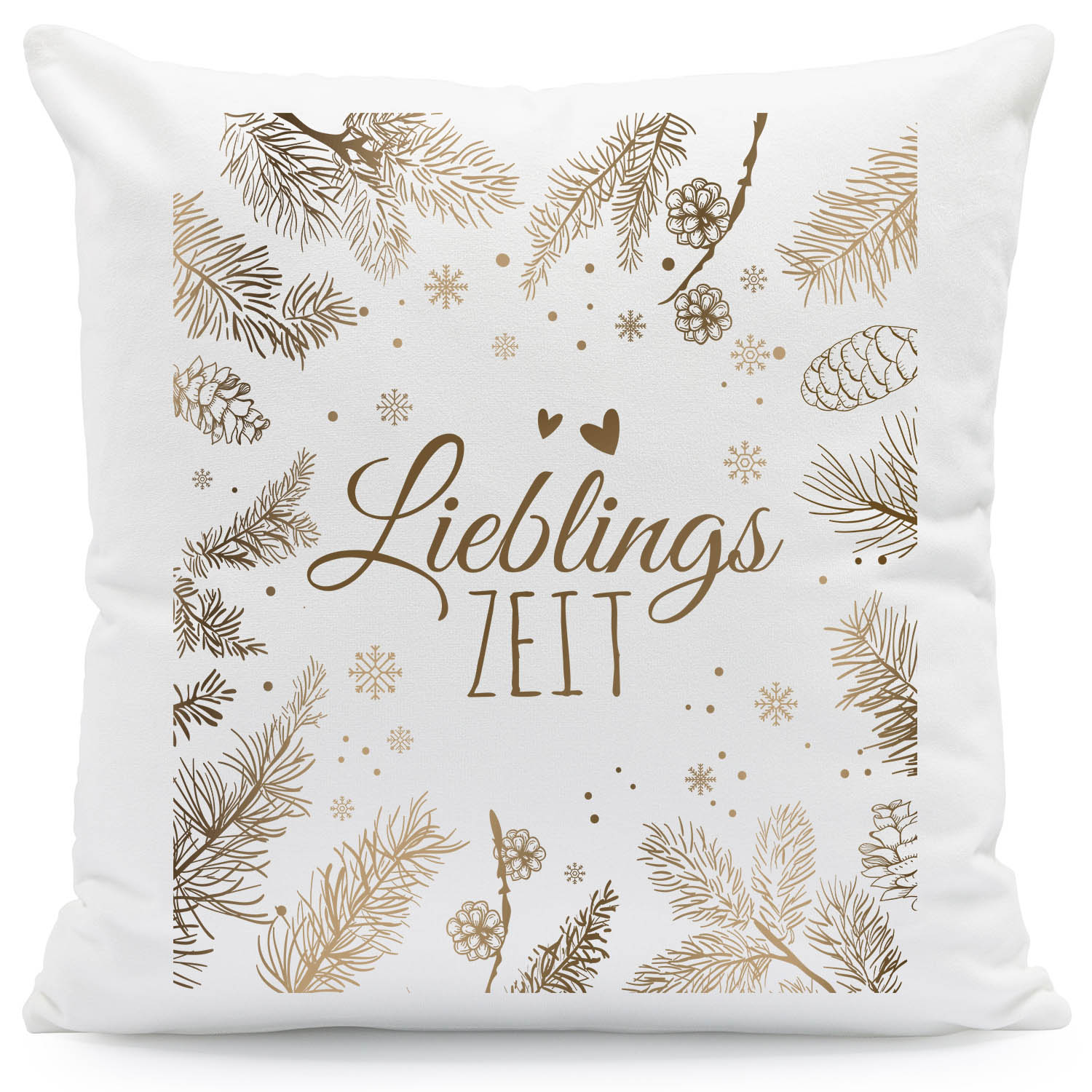 Kissen mit Weihnachtsmotiv - Lieblingszeit - Weihnachtsdeko - Geschenke für Frauen & Männer