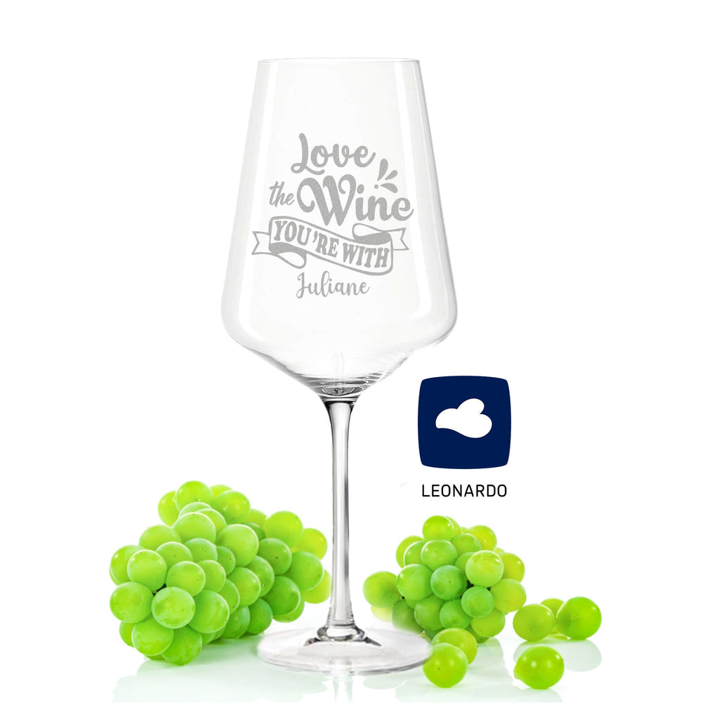 Leonardo Weinglas mit Gravur "Love the Wine you are with"