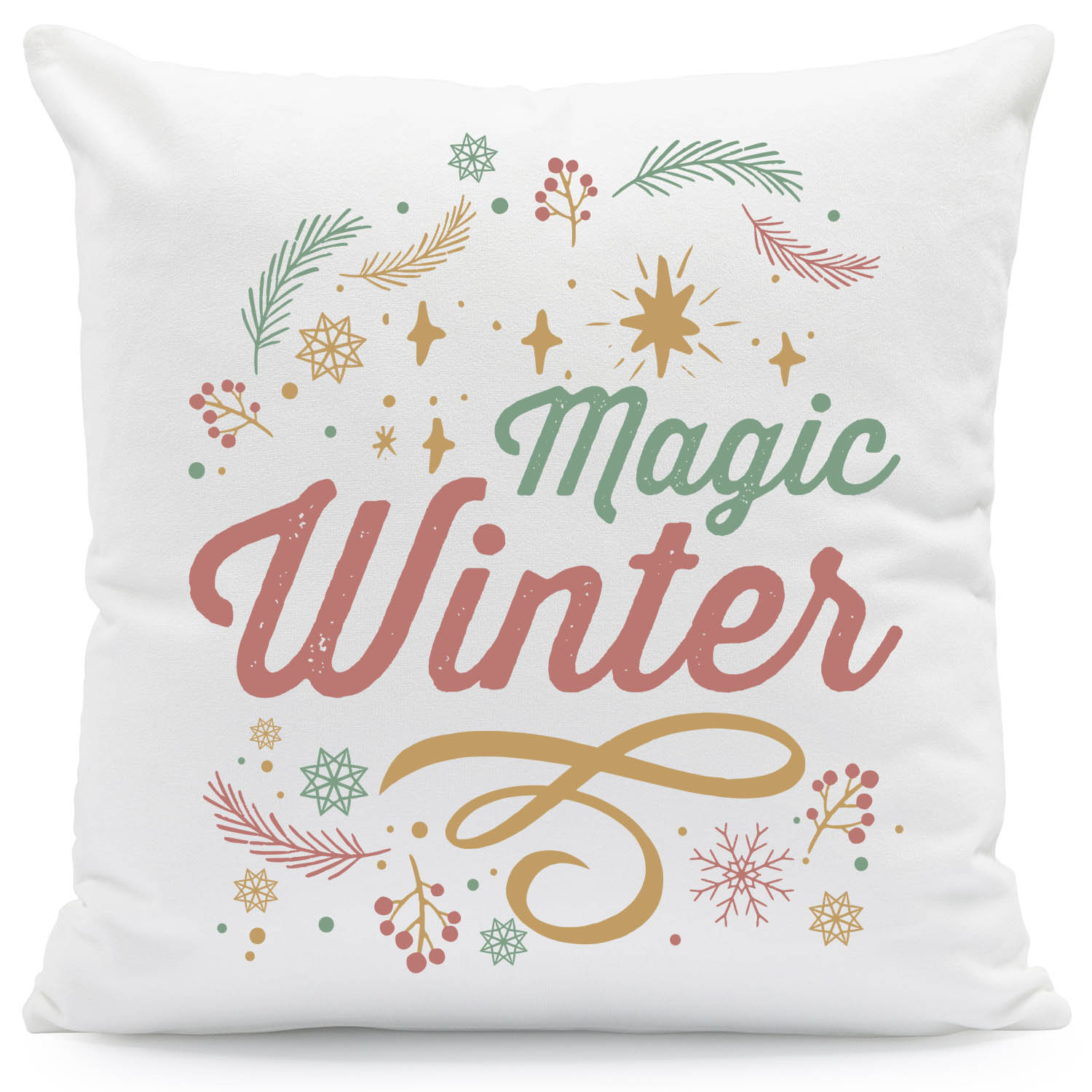 Kissen mit Weihnachtsmotiv - Magic Winter - Weihnachtsdeko - Geschenke für Frauen & Männer