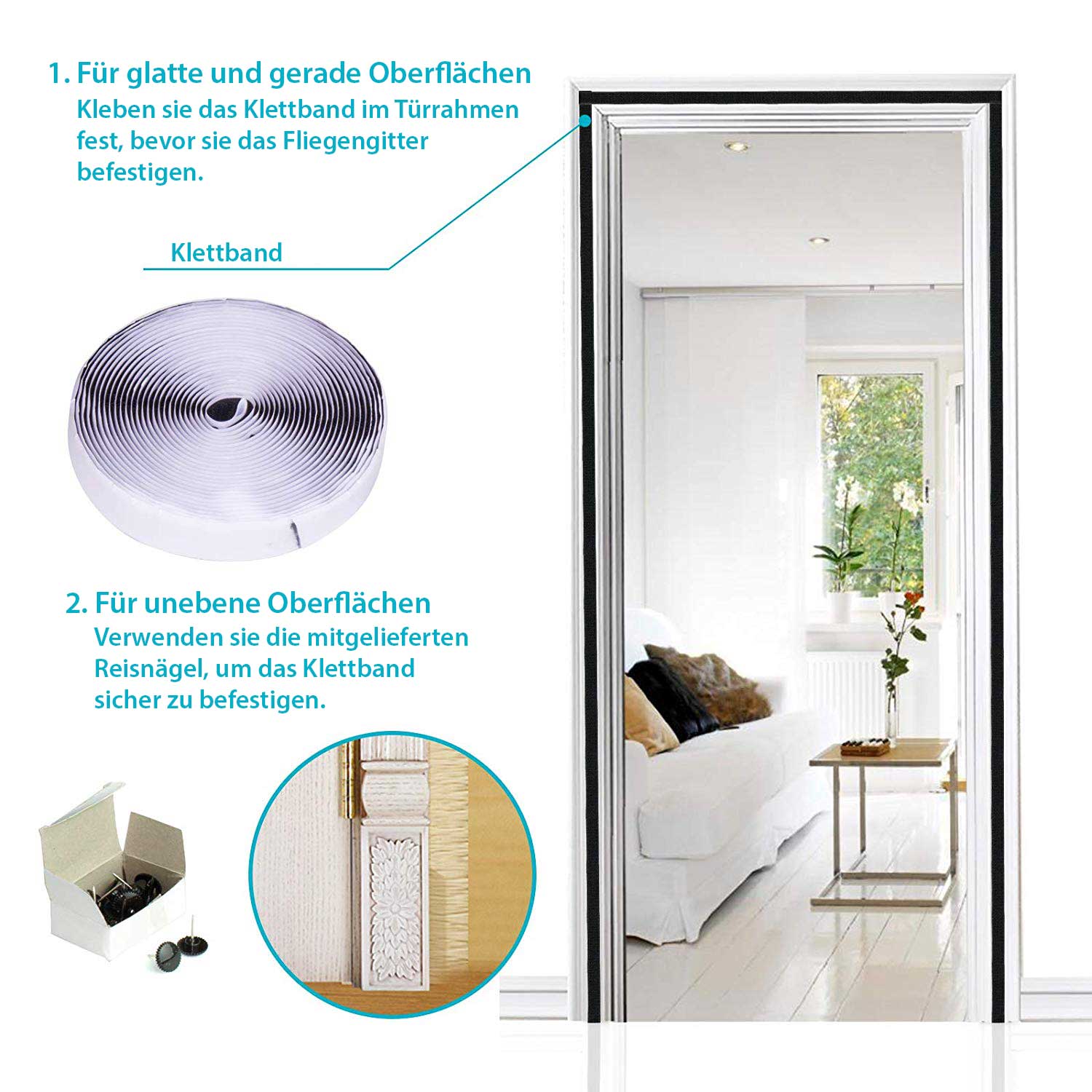 Magnet Tür Fliegengitter Insektenschutz HxB 210x90 cm Schwarz Ideal für Balkontür Kellertür Terassentür Einfache Klebemontage Haustiergeeignet Kinderfreundlich 20190724