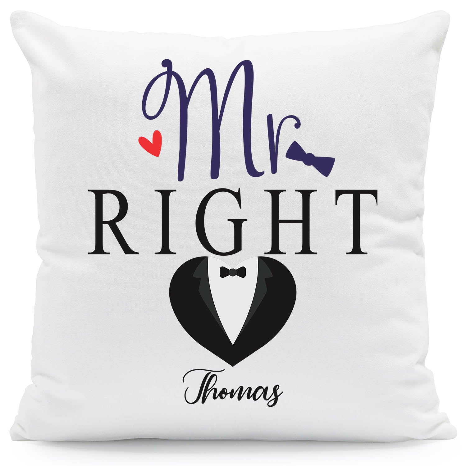 Bedrucktes Kissen mit Spruch Mr & Mrs always Right im Set