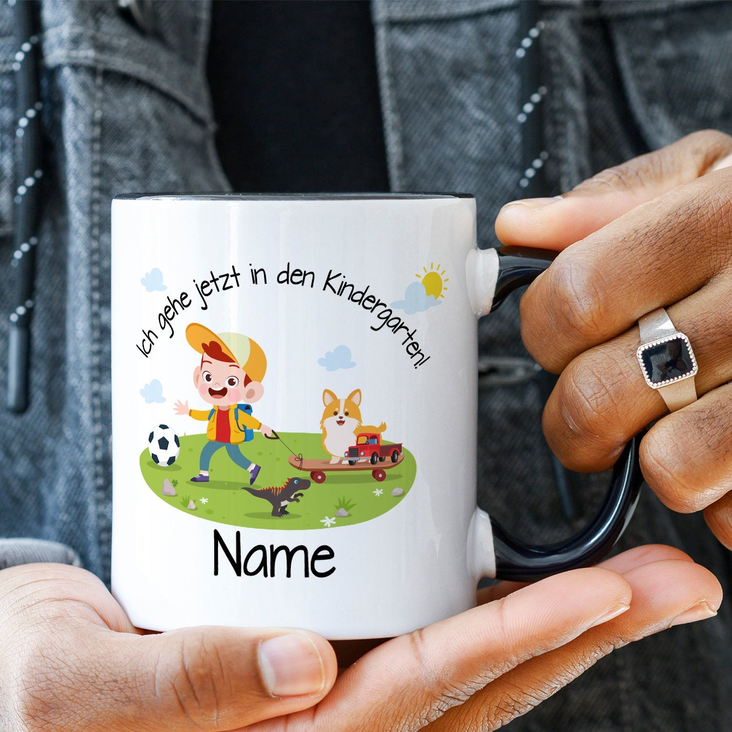 Bedruckte Tasse mit Motiv Ich gehe jetzt in den Kindergarten für Jungen & Mädchen