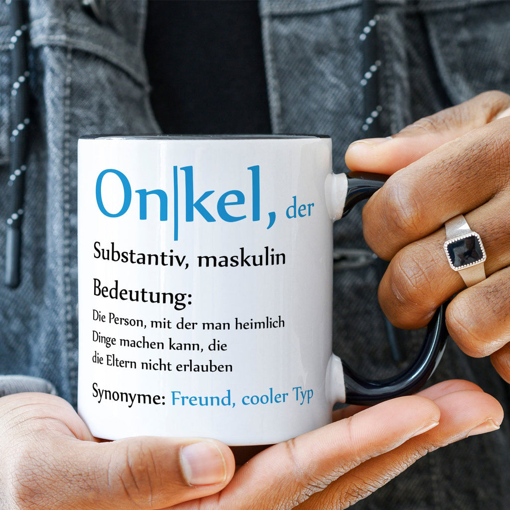 Bedruckte Tasse mit Spruch Onkel Definition