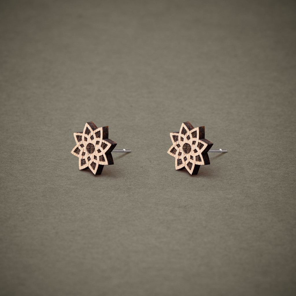 Ohrstecker aus Holz | Stern N°1