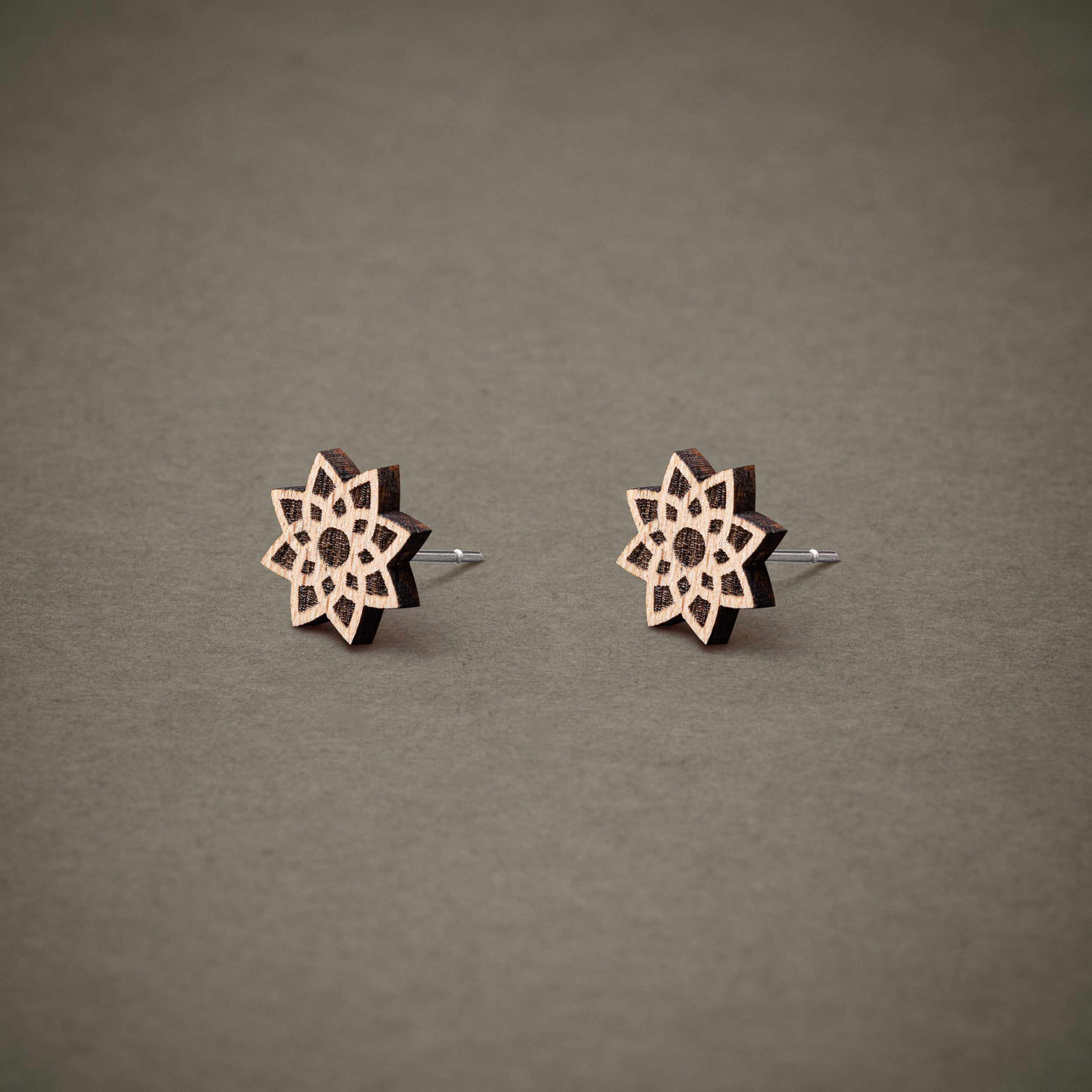 Ohrstecker aus Holz | Stern N°1