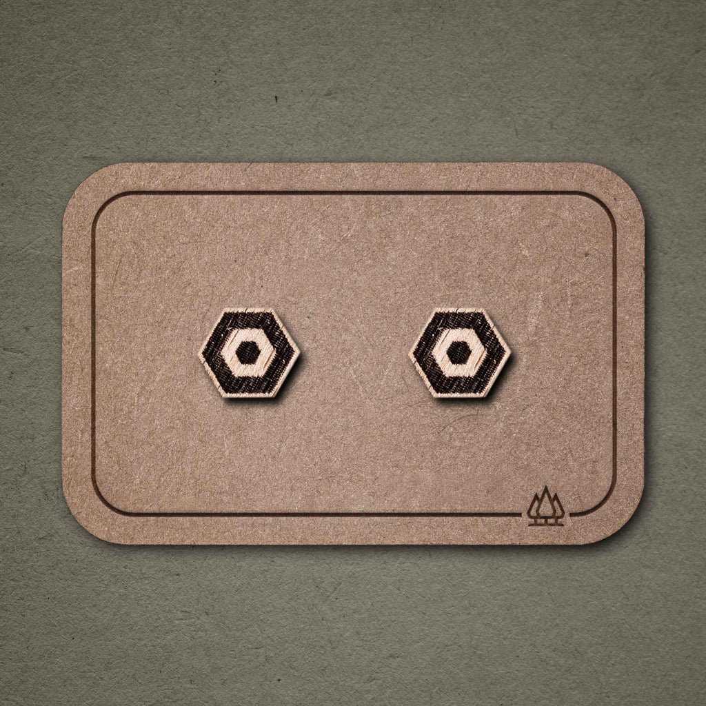 Ohrstecker aus Holz | Hexagon N°1