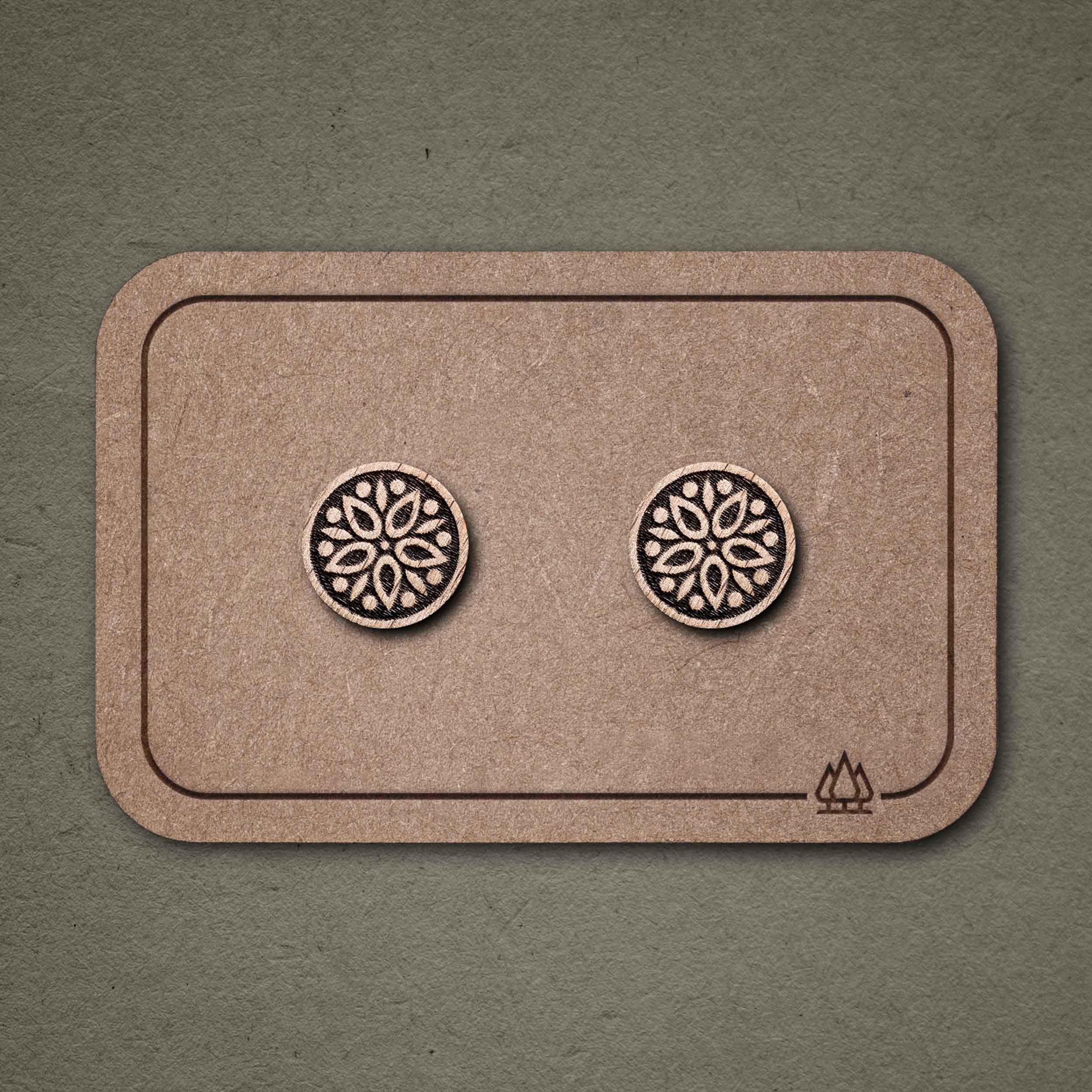 Ohrstecker aus Holz | Mandala N°1